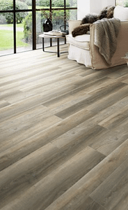 Luxury vinyl floor in a wooden plank style.