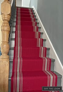 Off The Loom Gainford Verano Red stair carpet.