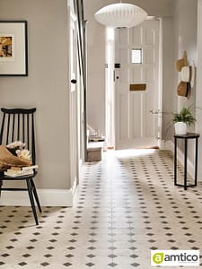 Amtico Signature Keystone Mirabelle flooring with a tiled pattern in a traditional style entrance hall.