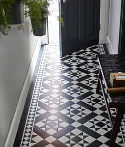 Amtico One Black & White Flooring in a residential hallway.