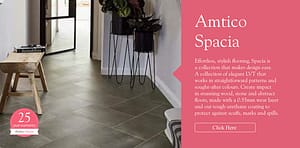 Amtico Spacia Range showing a residential hallway with dark grey flagstone effect on the floor.