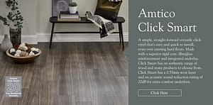 Amtico Click Smart Range showing a residential living space with dark grey wood planking effect on the floor.